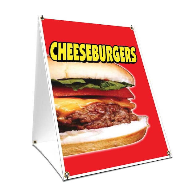 Signmission Cheeseburgers, 36 Inch x 24 Inch A-frame Yard Sign, Plastic Sign SBC-2436-Cheeseburgers - main