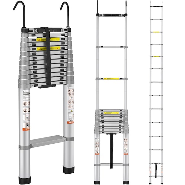 Vevor Telescoping Ladder20.3FT Aluminum Lightweight Extension Ladder, 419 LBS Capacity with Non-slip Feet ML-1062Z - main