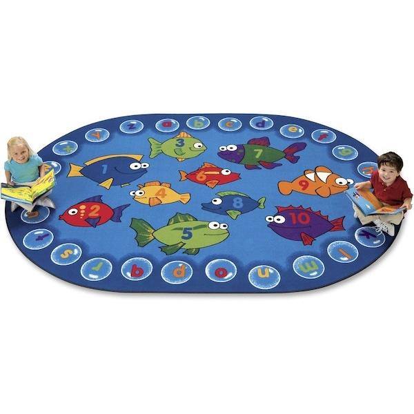 Carpets For Kids 6803 Fishing for Literacy 3.83 ft. x 5.42 ft. Oval Carpet 6803 - main