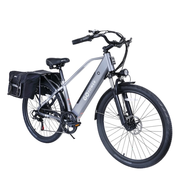 Gopowerbike GoScout Adult Electric Bike 20mph Max Speed and 500W Motor, Gray BV26GRY - main