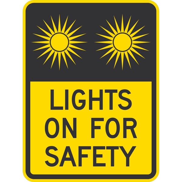 Lyle Lights On For Safety (W/Graphic), 18x24, High Intensity Prismatic, Yellow G-10322-HI_18x24 - main