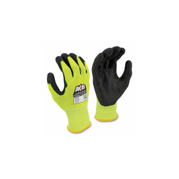 Radians AXIS, Cut Protection PU Coated Gloves, Large, Hi-Vis Green/Black, 12PK 292-RWG558L - main