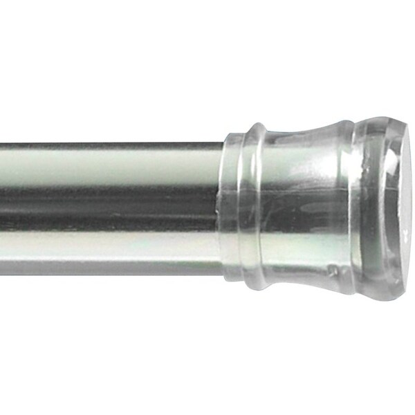 Zenna Home 604S Shower Curtain Rod, 3412 to 60 in L Adjustable, 114 in Dia Rod, Stainless Steel, Chrome 608S - main