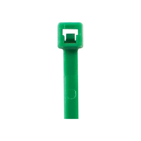 Partners Brand Cable Tie, 5-1/2 in L, Green, Nylon, 40 lb Strength, 1000 PK CT433A - main