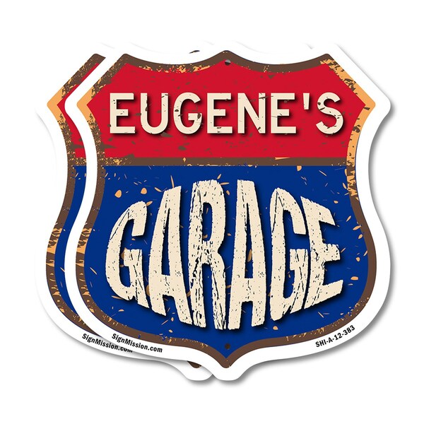 Signmission Eugene's Garage, 12 inch X 12 inch, Aluminum Metal Sign, 2PK SHI-A-2PACK-12-383-EUGENE - main