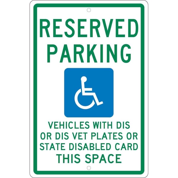 Nmc State Handicapped Reserved Parking Wisconsin Sign, TMS343H TMS343H - main
