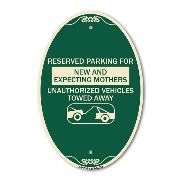 Signmission Reserved Parking for New and Expecting Mother, 12 In X 18 In Architectural, Heavy Gauge Aluminum A-OV-G-1218-23092 - main