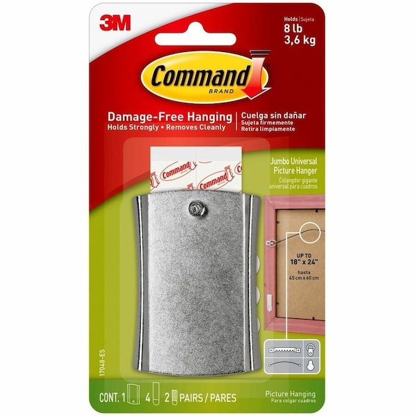 Command 3M Command Silver Picture Hanger 8 lb 1 pk 17048-ES - main
