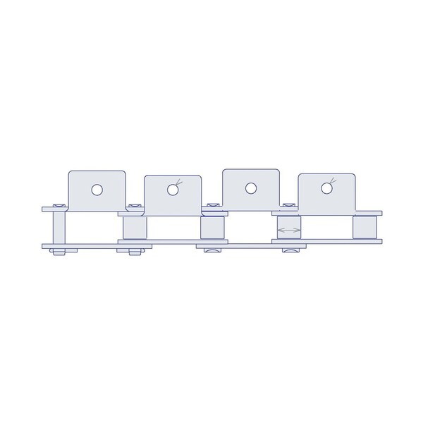 Hkk Chain HKK Double Pitch Riv Standard Conveyor w/A-1 Att on Every P, 1P, .312 Dia x 5/16 W DC040RA1EV - main