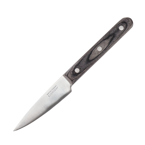 Martha Stewart Everyday 3.5 Inch Stainless Steel Paring Knife in Dark Gray with Wood Handle 128771.01 - main