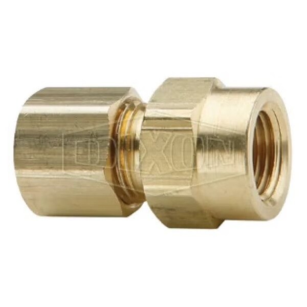 Dixon Compression Female Connector, 5/8 x 1/2 in Nominal, NPTF x UNF End Style, Brass 66C-1008 - main