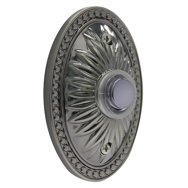 Iq America DP1231 Over-sized Wired Pewter Lighted Pushbutton Doorbell DP1231 - main