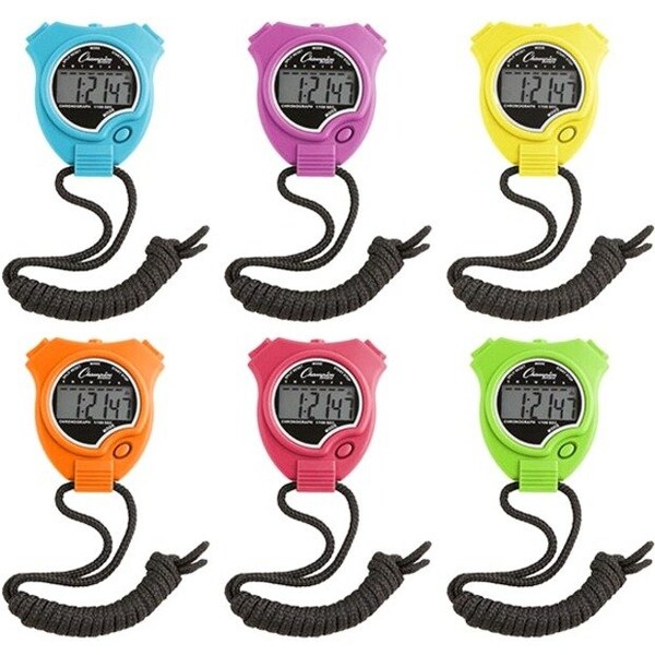 Champion Sports Stop Watch, Neon Colors, Set of 6 910NSET - main