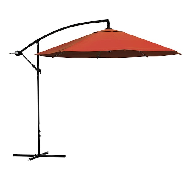 Pure Garden 10-Foot Offset Patio Umbrella with Cross Base, Orange 50-102-TC - main