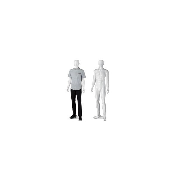 Specialty Store Services Plastic Glossy White Male Mannequin, Full Body Or Headless 60285 - main