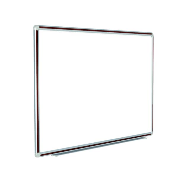 Ghent Porcelain Whiteboard, Magnetic w/ DecoAurora Aluminum Frame, 4'H x 8'W, Mahogany DFMMH48 - main