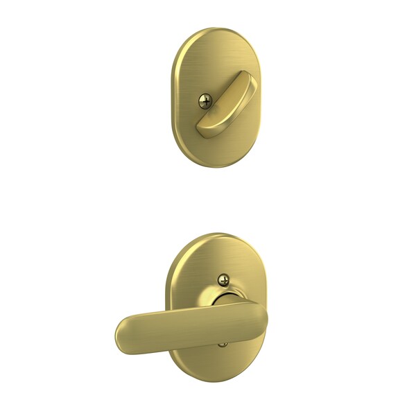 Schlage Residential Davlin Lever with Remsen Rose Interior Active Trim with 12326 Latch and 10269 Strikes Satin F59DAV608RMN - main