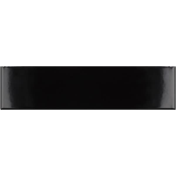 Apollo Tile Arte 1.97 in. x 7.87 in. Glossy Black Ceramic Subway Wall and Floor Tile 5.38 sq. ft./case, 50PK RID88BLKGLA - main