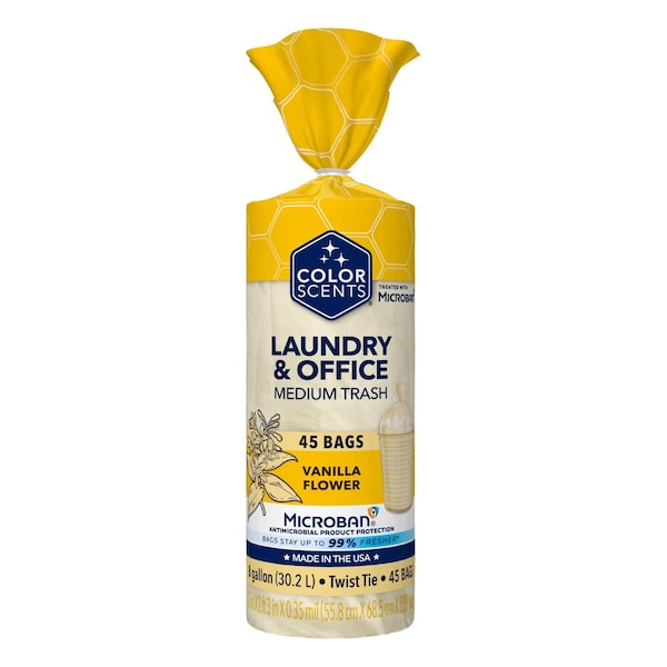 Color Scents 8 gal Vanilla Scent Trash Bags Twist Tie 45 pk 0.35 mil 2010862 - main