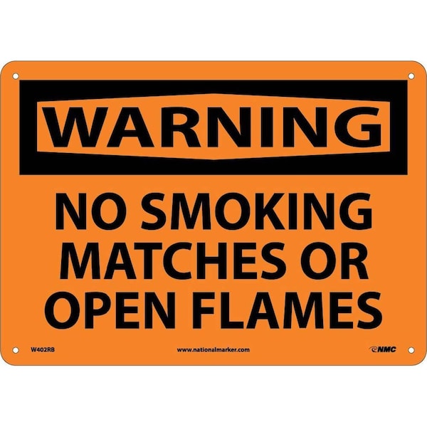 Nmc Warning No Smoking Matches Or Open Flames Sign, W402RB W402RB - main