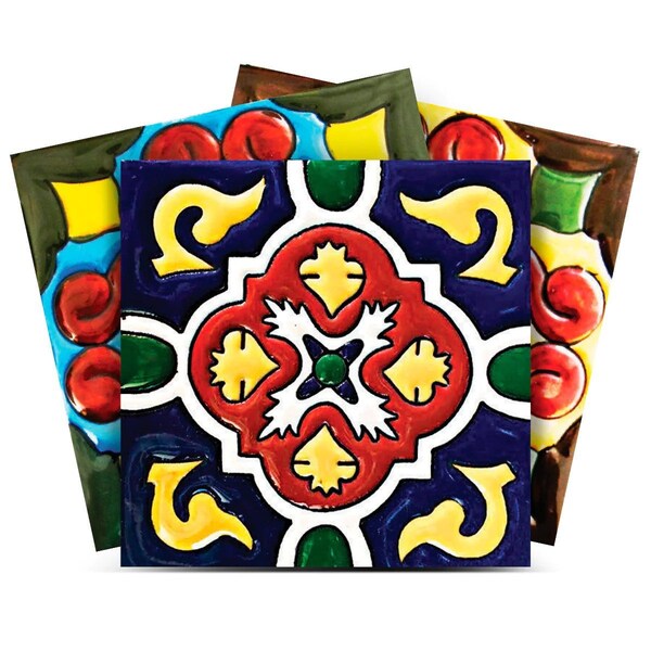 Homeroots 5" X 5" Festival Brights Mosaic Peel And Stick Removable Tiles 382870 - main