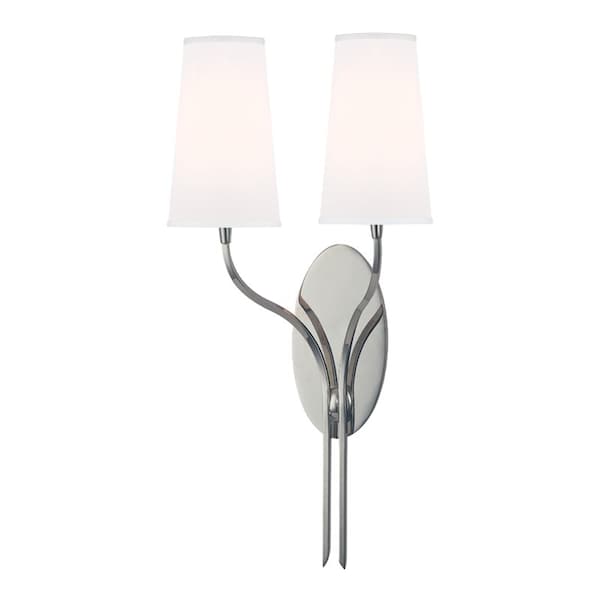Hudson Valley Lighting Rutland 2 Light Wall Sconce 12 In. Polished Nickel 3712-PN-WS - main