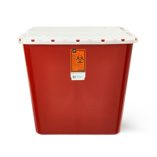 Medline Sharps Containers, Red, Hinged Top Lid, 12 gal. MDS705212HNH - main