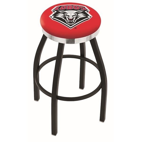 Holland Bar Stool Co 30" Blk Wrinkle New Mexico Swivel Bar Stool, Chrome Ring L8B2C30NewMex - main