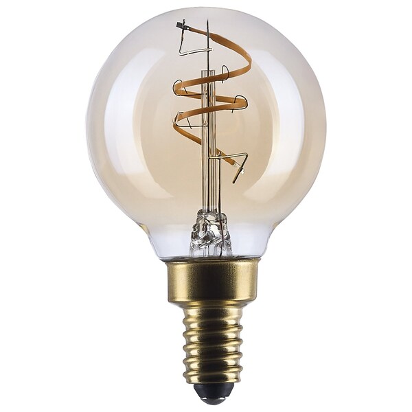 Satco 3.5 Watt G16.5 LED 2000K CCT Candelabra Base Clear Glass Amber Coil Filament Dimmable 120 Volt S14209 - main