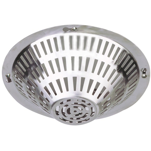 Safety Technology International Smoke Detector Guard, Stainless Steel, Flush Mount, 9 in W x 9 in H x 3 1/8 in D, Silver STI-8200-SS - main