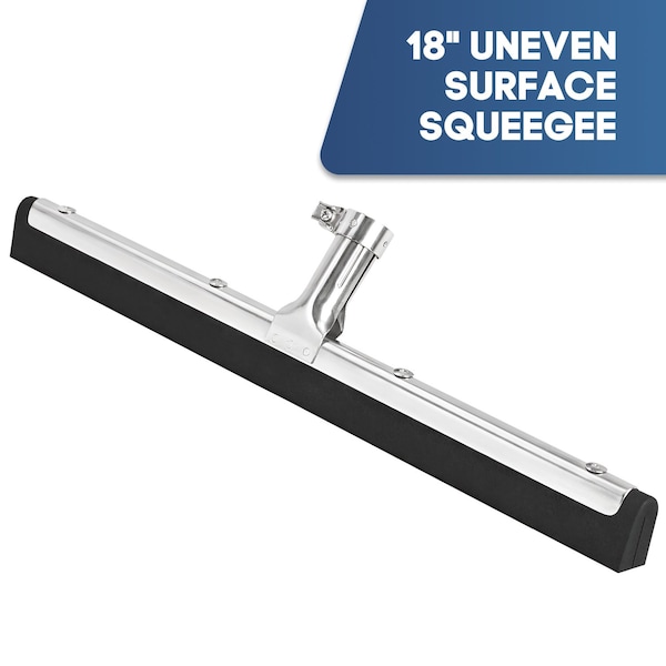 Dsv Standard Uneven Surface Floor Squeegee 18 in, Double Foam Blade Garage Squeegee, Taper Pole Connection 87018 - main