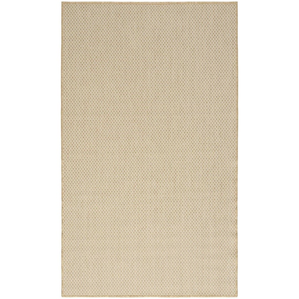 Homeroots 3' X 5' Natural And Ivory Geometric Indoor Outdoor Area Rug 572339 - main