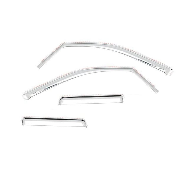 Putco Rainguards, Low Profile; In-Channel With 3M Tape; Chrome Plated; ABS Plastic; Set of 480137 - main