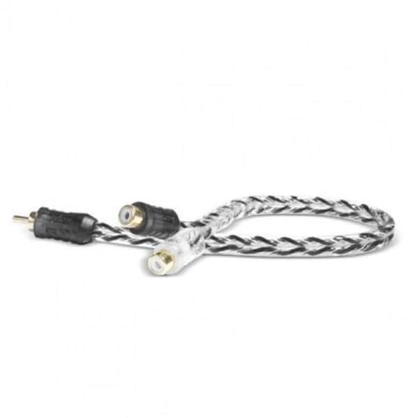 Taramps 1 MALE to 2 FEMALE 12-in Long Twisted Pair RCA twin Cable ideal for amplifier installation for car RCAY1M2F - main