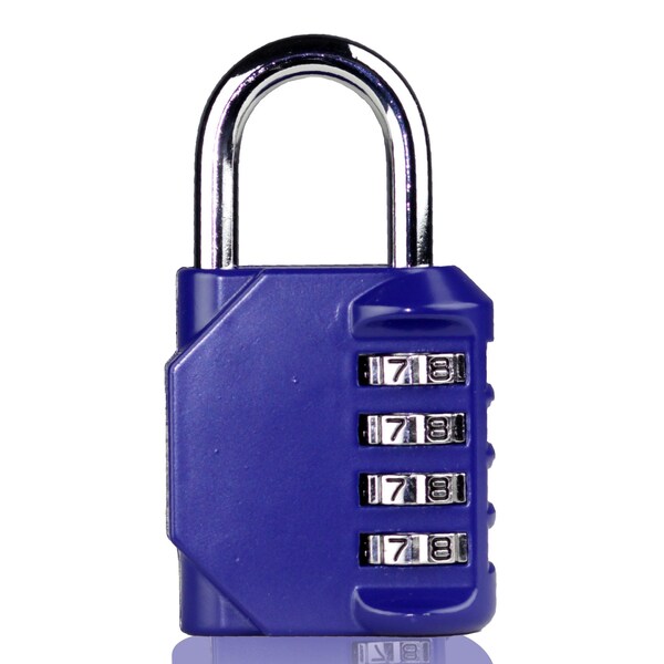Newhouse Hardware 4-Digit Waterproof Combination Lock, Steel, Blue NHH-NUMLK-BLU - main