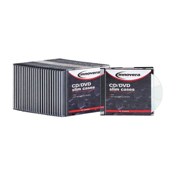 Innovera Thin Line CD/DVD Jewel Case - Jewel Case - Polystyrene - Clear - 1 CD/DVD 85825 - main