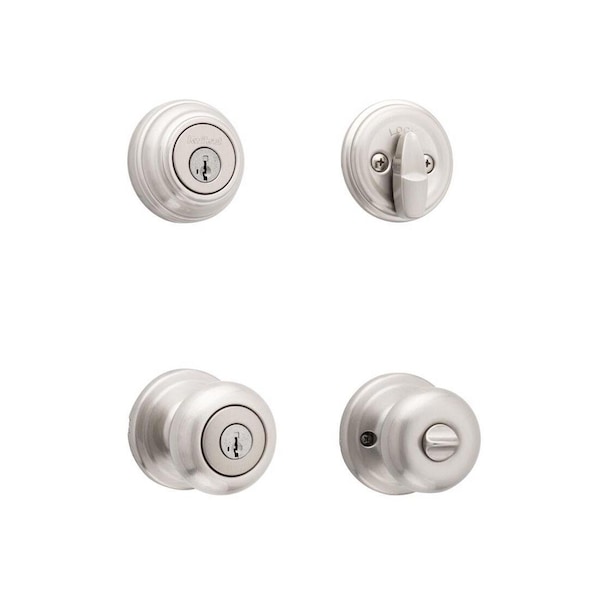 Kwikset Signature Series Knob Lockset, 2 Grade, Keyed Key, Satin Nickel, 2-3/8 x 2-3/4 in Backset, K4 Keyway 99910-034 - main