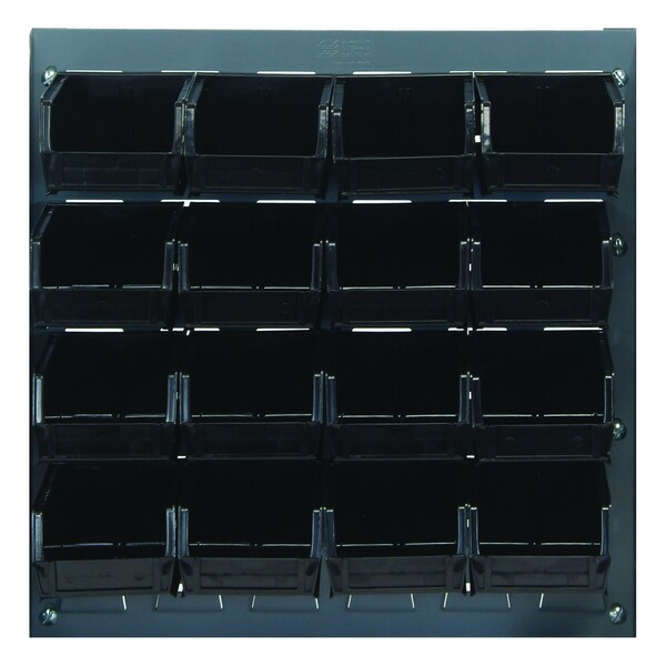 Quantum Storage Systems 18in LOUVERED PANEL UNIT W/16 BLACK BINS QLP-1819-210-16BK - main
