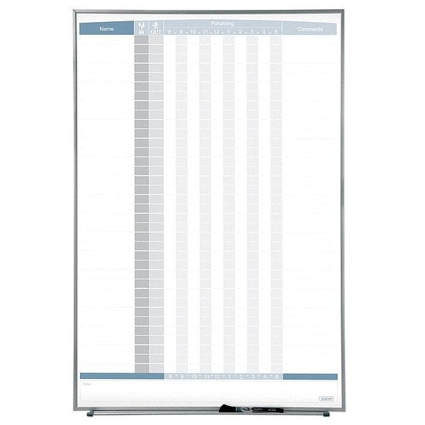 Quartet In/Out Board, Steel, 34 in, 23 in, Aluminum Frame, White/Gray, Gloss 33705 - main