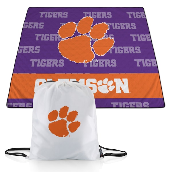 Picnic Time Family Of Brands NCAA Clemson Tigers Impresa Picnic Blanket - Lightweight Beach Blanket - Machine Washable 819-01-999-106-0 - main
