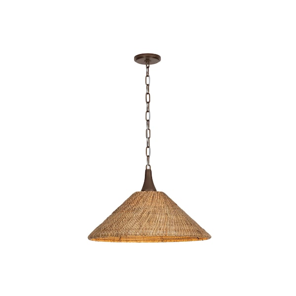 Troy Lighting Kenzo 21in wide 1 Light Pendant in Bronze Leaf F2721-BRL - main