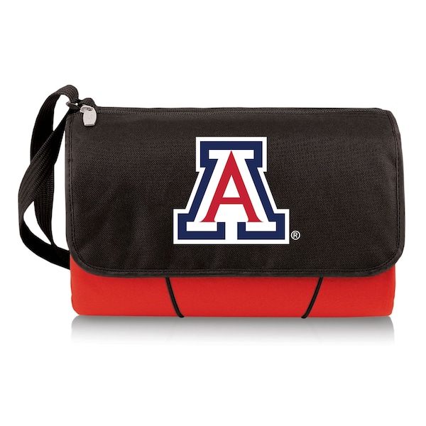 Picnic Time Family Of Brands NCAA Arizona Wildcats Blanket Tote Outdoor Picnic BlanketRed with Black Flap 820-00-100-014-0 - main
