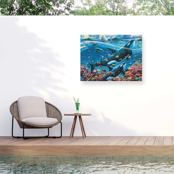 Trademark Fine Art Outdoor Canvas Art Michael David Ward 'Sea Tales' Wall Art for Patios, or Gardens GRL01030-OC2432WR - main
