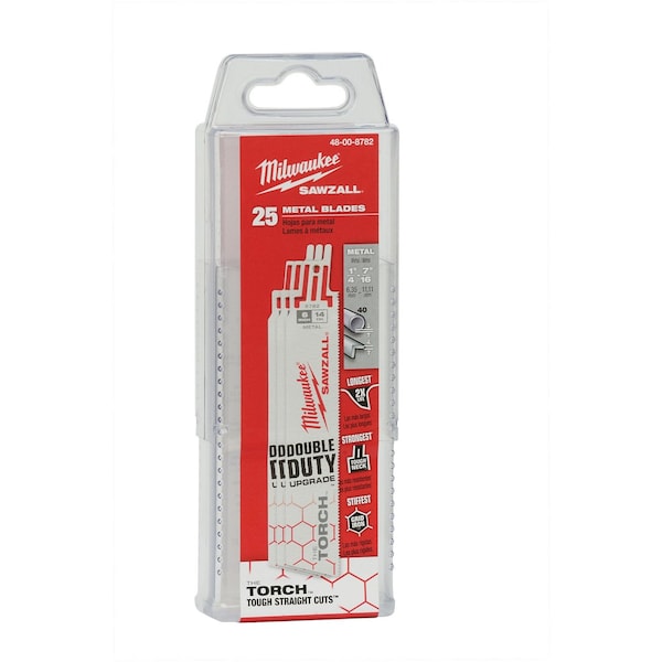 Milwaukee Tool 6" 14 TPI The Torch SAWZALL Blades (25 Pk) 48-00-8782 - main