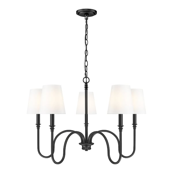 Z-Lite Jisele Matte Black 5 Light Chandelier 4505-5MB - main