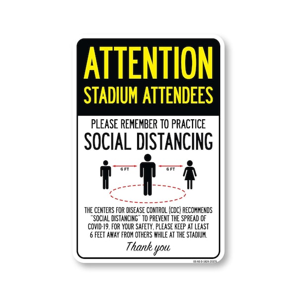 Signmission Public Safety, Stadium Attendees Practice Social Distancing, 24in X 18in Decal, OS-NS-D-1824-25376 OS-NS-D-1824-25376 - main