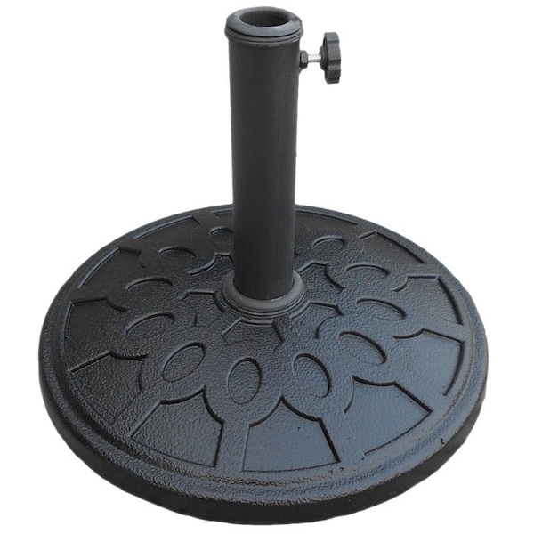 Seasonal Trends 69327 Umbrella Base, 17-1/2 in Dia, 17-1/2 in L, 13 in H, Resin/Steel/Plastic, Black 69327 - main