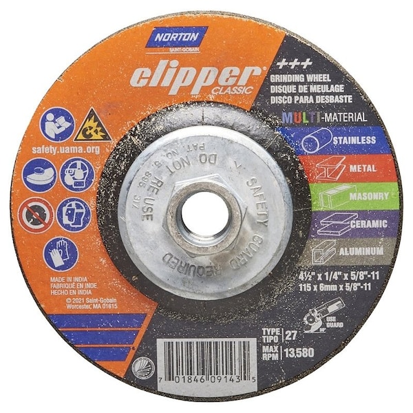 Saint-Gobain Abrasives GRINDNG WHEEL 4-1/2 in.D 70184609143 - main