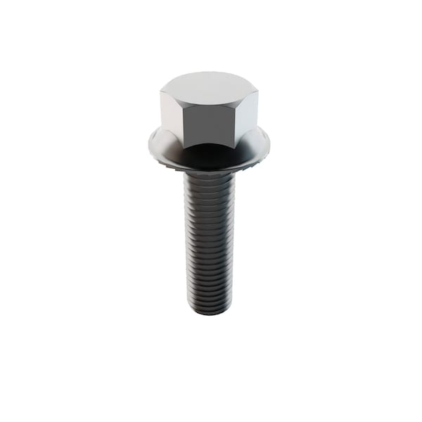 Zoro Select Not Graded, 1/2"-28 Serrated Flange Bolt, Plain Stainless Steel, 1 in L, 100 PK 31-SFH-25F-100 - main