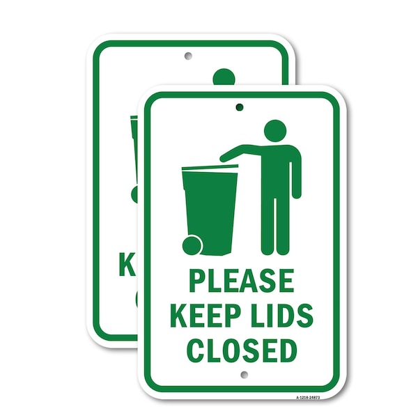 Signmission Please Keep Lids Closed, Heavy-Gauge Aluminum Rust Proof Parking Sign, 18" x 24", A-1824-24873 A-1824-24873 - main